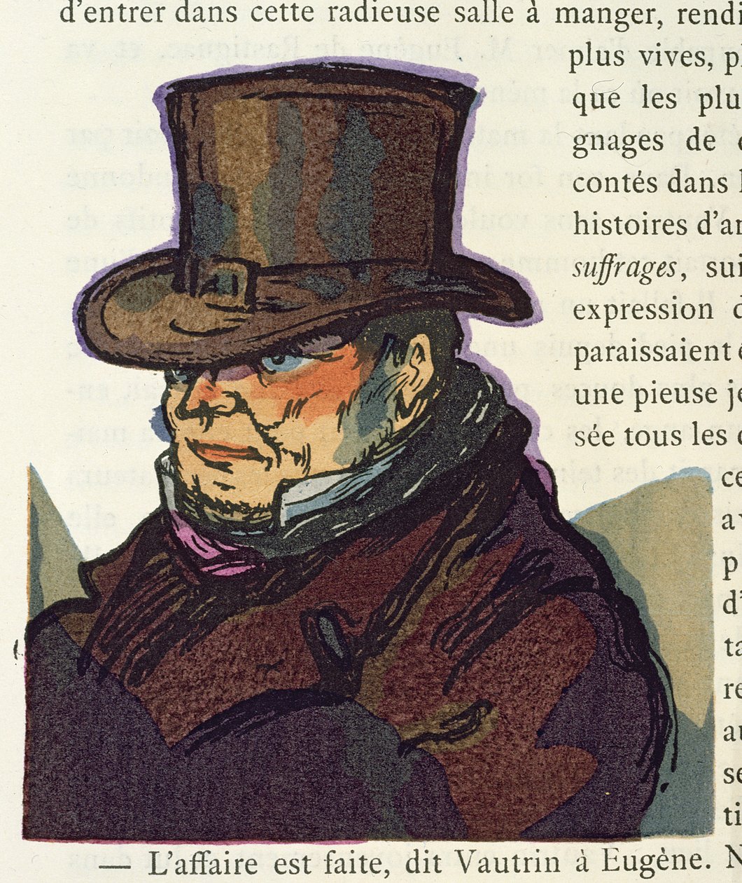 "Vautrin", kuvitus "Le Pere Goriot", kirjoittanut Honore de Balzac, 1922 tekijältä Quint