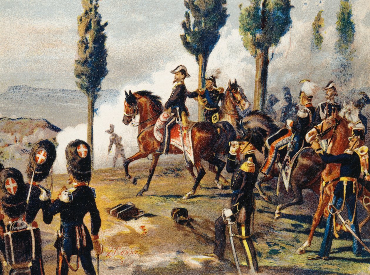Viktor Emmanuel II Custozan taistelussa 24. kesäkuuta tekijältä Quinto Cenni