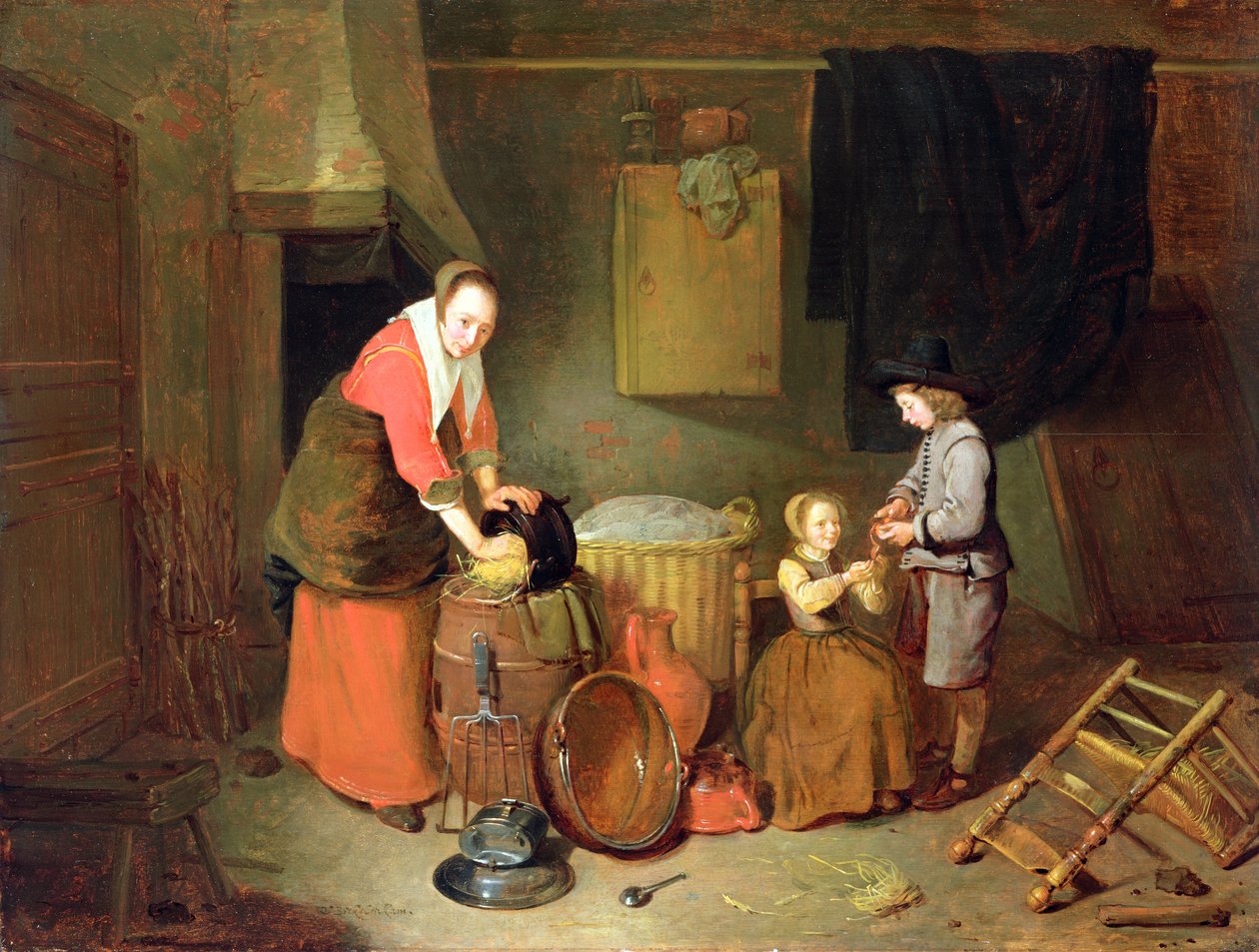 Keittiön sisustus, 1600-luku tekijältä Quiringh Gerritsz. van Brekelenkam