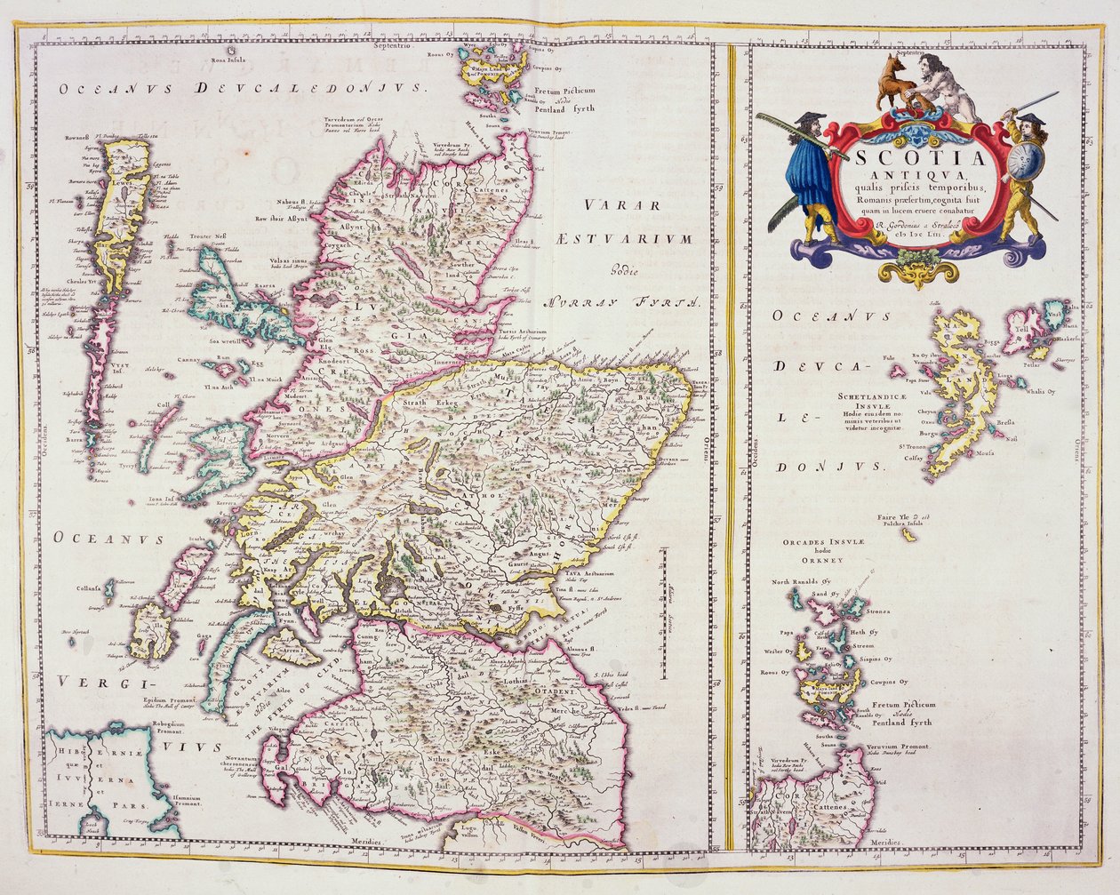 Skotlannin kartta, noin 1700 tekijältä R. Gordon