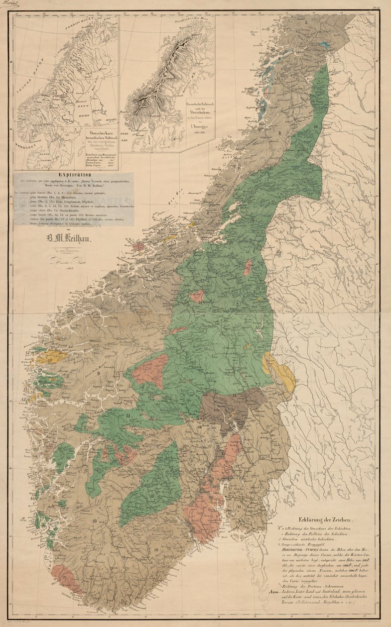 Erster Versuch einer geognostischen Karte von Norwegen tekijältä R.M. Keilhau