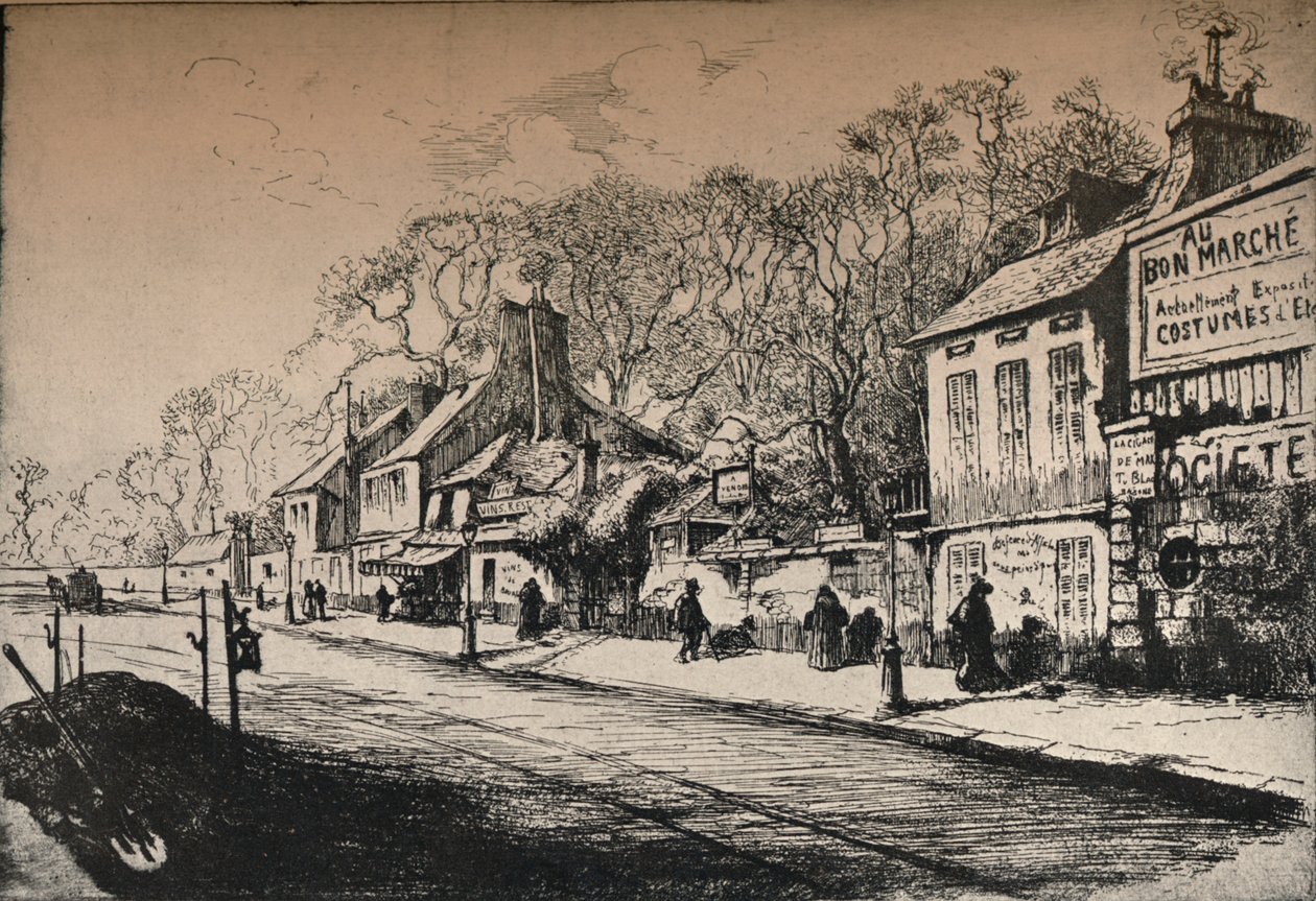 "JJ Rousseaun talo, Montmartre", 1915 tekijältä RP Grouiller