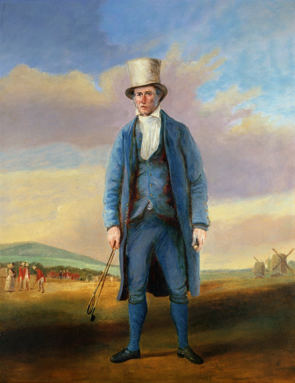 "Old Alick", Alick Brotherton (1756-1840), Royal Blackheath Golf Clubin reiäntekijä, n. 1835 tekijältä R.S.E Gallen