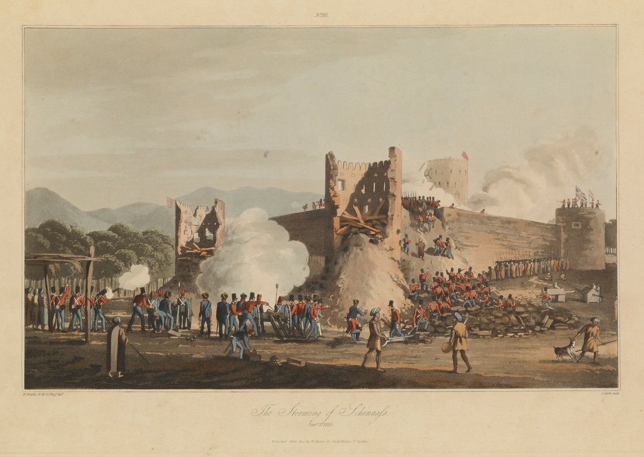 Kuusitoista näkymää Plaves Persian Gulfin joukoissa Arabian merirosvojen vastaisia joukkoja vastaan tekijältä R. (after) Temple