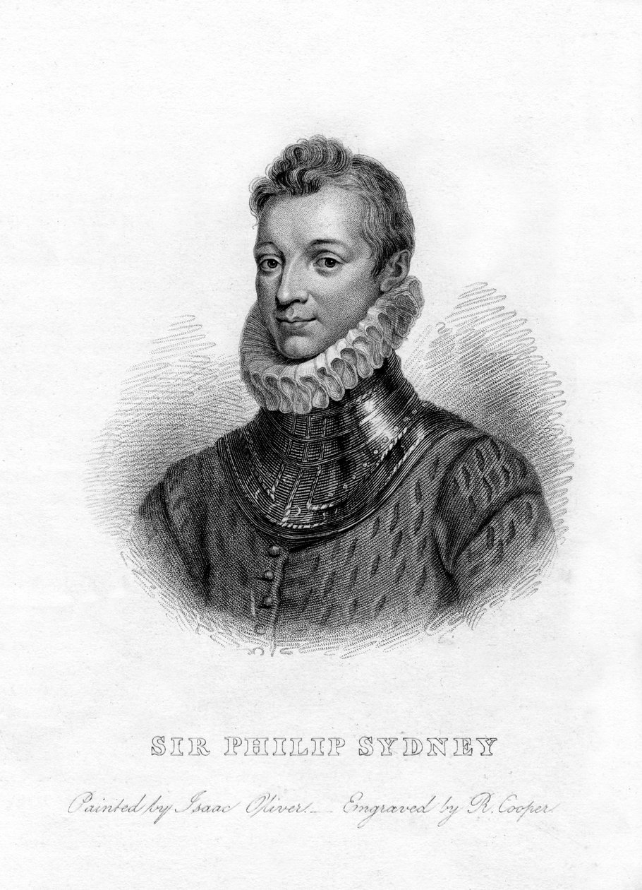 Sir Philip Sidney, englantilainen runoilija, hovimies ja sotilas, 1800-luku tekijältä R. Cooper