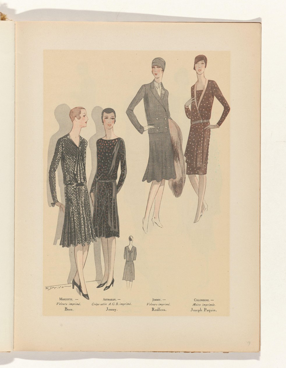 Taide - Maku - Kauneus, Esitteet naisellisesta eleganssista, marraskuu 1928, nro 99, 9. vuosi, s. 19 tekijältä R. Drivon