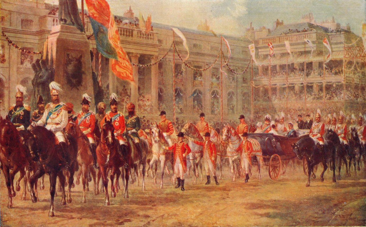 "Kuningattaren juhlakulkue matkalla Westminster Abbeyyn, 21. kesäkuuta 1887", 1906 tekijältä R Dudley