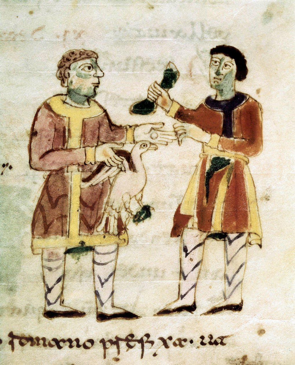 Kanan kauppias käsikirjoituksesta "De Universo" (ou De rerum naturis (De la Nature des choses)) tekijältä Rabanus Maurus or Mauro Rabano Magnentius