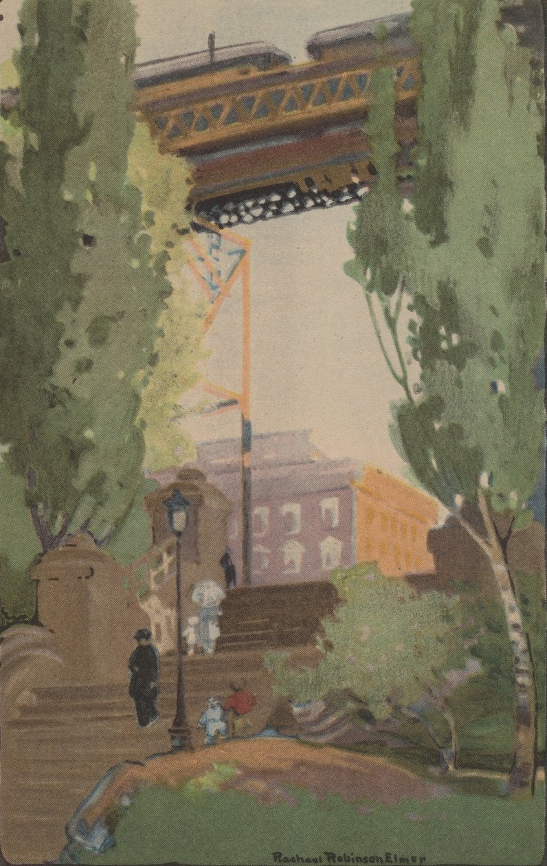 The Elevated Railroad osoitteessa 110th Street, 1914. tekijältä Rachael Robinson Elmer