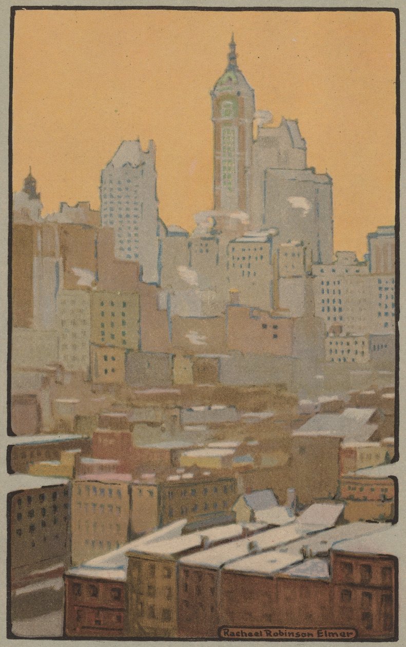 Laulajarakennus Brooklyn Bridgeltä, 1914. tekijältä Rachael Robinson Elmer