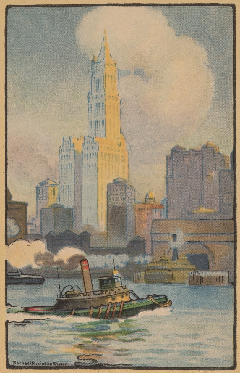 Woolworth-rakennus lautalta, 1914. tekijältä Rachael Robinson Elmer