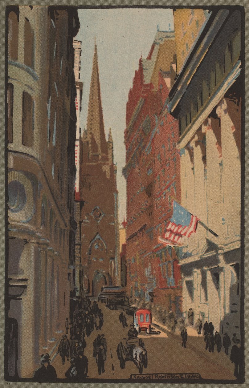 Trinity Church ja Wall Street, 1914. tekijältä Rachael Robinson Elmer