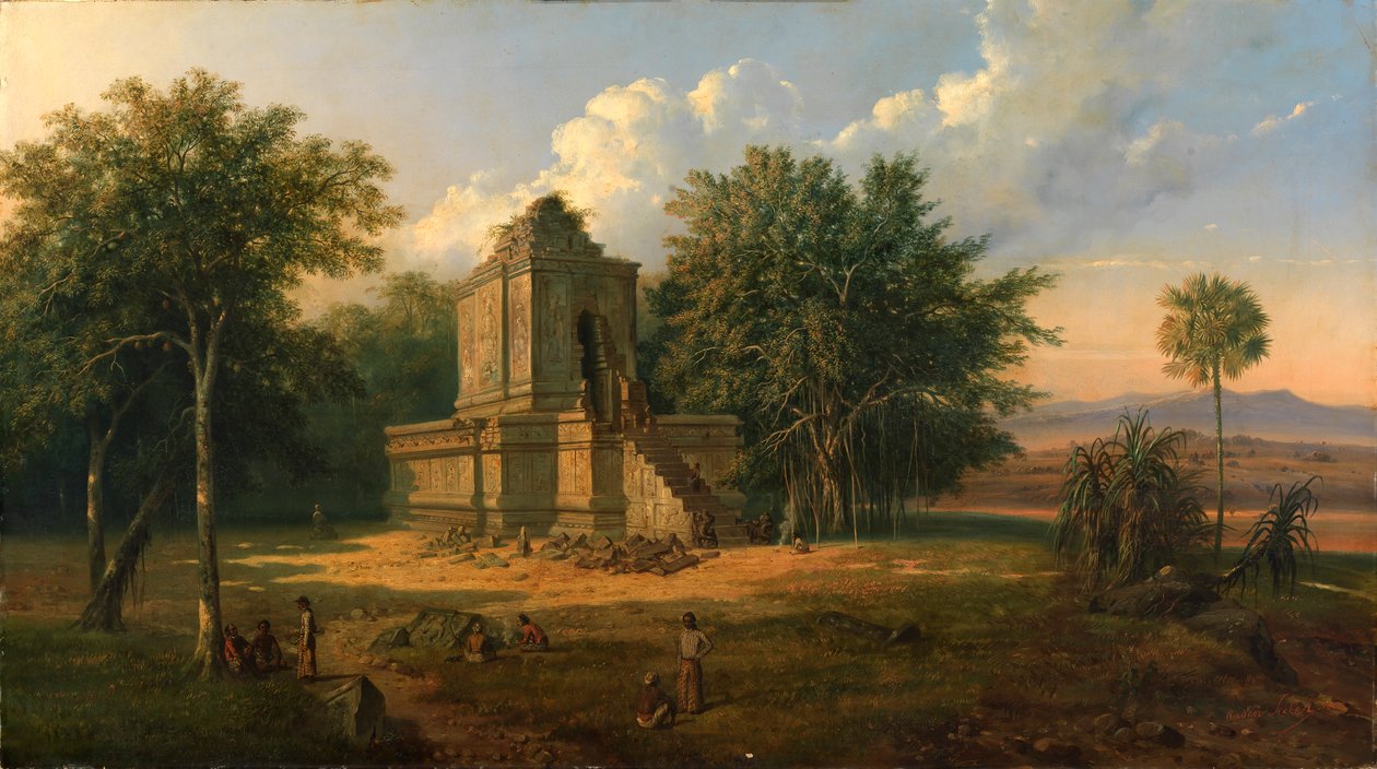 Jaavalainen temppeli raunioissa, 1860. tekijältä Raden Saleh
