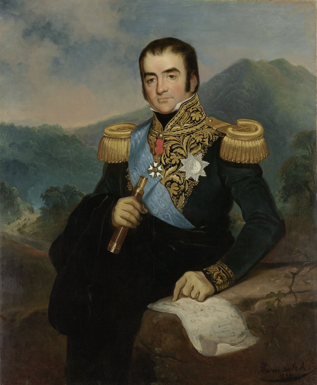 Herman Willem Daendelsin kuolemanjälkeinen muotokuva tekijältä Raden Saleh
