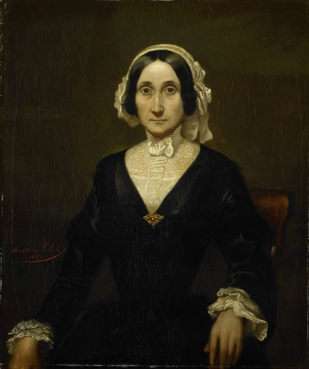 Muotokuva rouvasta W.J.S. van Alphen, paronitar van Reede van Oudtshoorn tekijältä Raden Sarief Bastaman Saleh