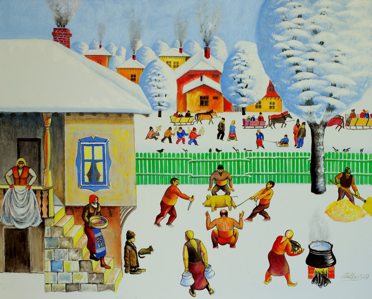 Joulukuusella, 2006 (öljy kankaalle) tekijältä Radi Nedelchev