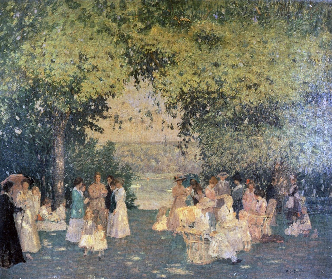 Summer Gathering, 1920 öljy kankaalle tekijältä Rae Sloan Bredin