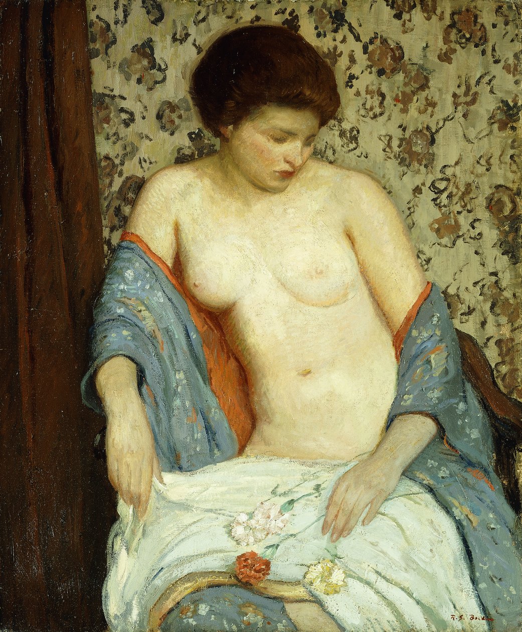 Nude ja sininen kimono (öljy kankaalle) tekijältä Rae Sloan Bredin