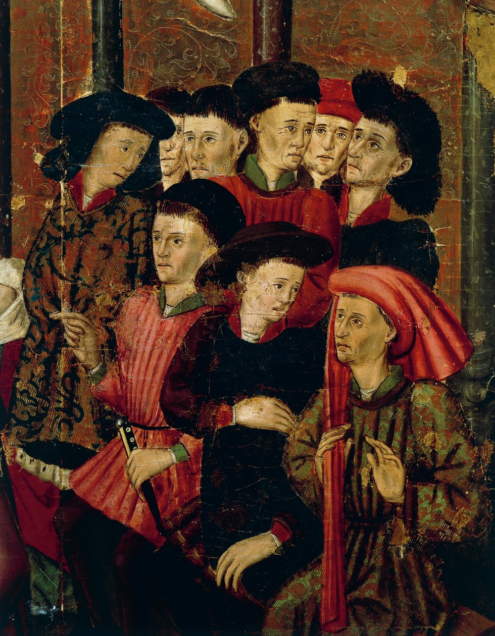 Saarnaa, yksityiskohta San Bernardinon alttaritaulusta, Joan Figuera ja Tomas Rafael (toimii 1500-luvun jälkipuoliskolla), tempera taulussa, 399x253 cm. Yksityiskohta. tekijältä Rafael & Figuera Joan (active c.1454 1477) Tomas