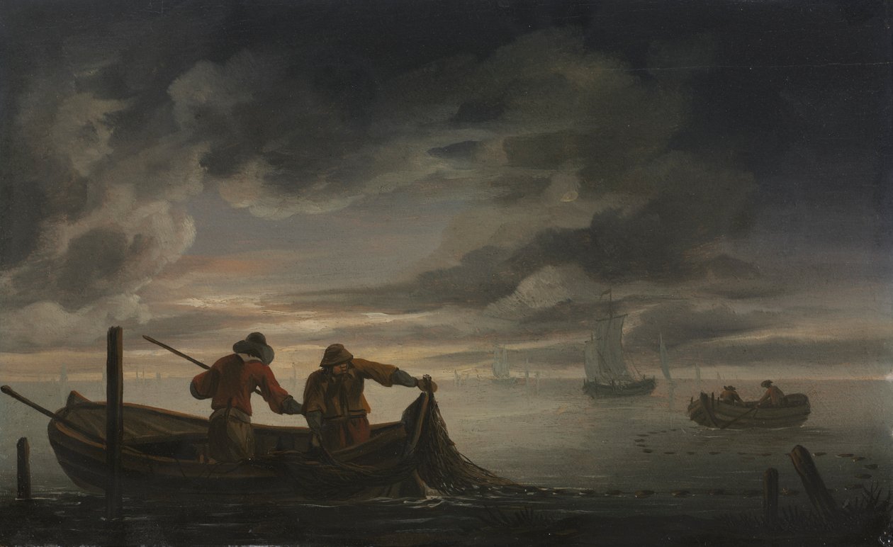 Suistokohtaus Fishermanin kanssa, 1600-luvun toinen neljännes. tekijältä Rafel Govertsz. Camphuysen
