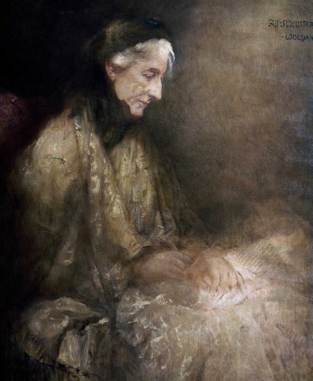 Cosima Wagnerin (1838 - 1930), Richard Wagnerin vaimon Franz Lisztin tyttären muotokuva (öljy kankaalle) tekijältä Raffael Woldan Schuster