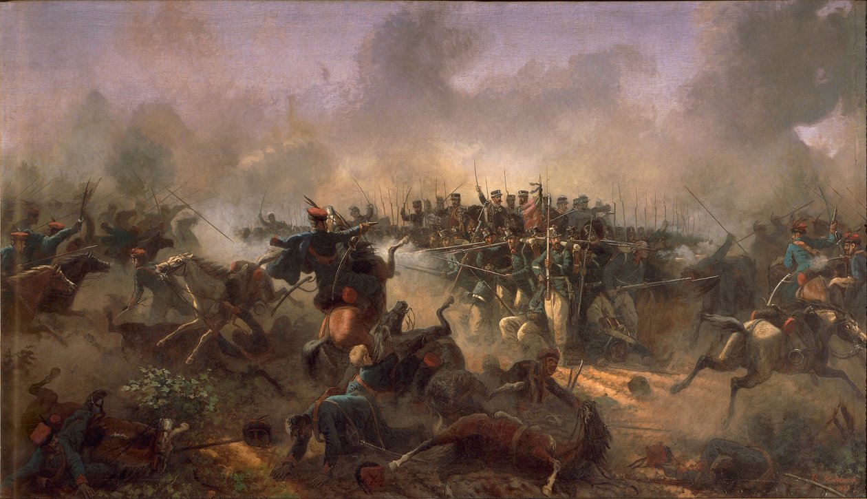 Kolmas vapaussota, prinssi Umberto Villafrancan aukiolla, 24. kesäkuuta 1866, Raffaele Pontremoli tekijältä Raffaele Pontremoli