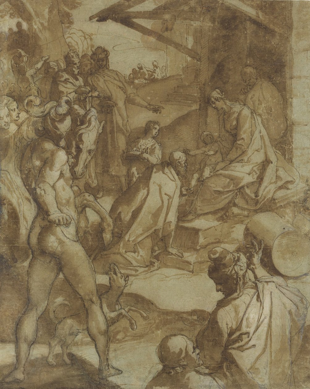 Maagien palvonta, 1550-78. tekijältä Raffaellino da Reggio