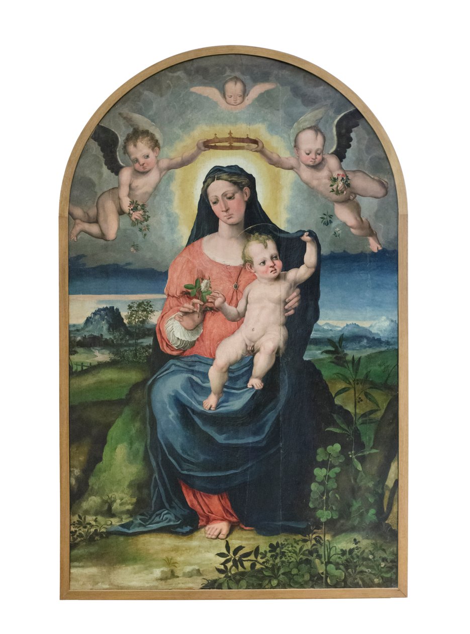 Madonna lapsen kanssa, ennen vuotta 1543 (öljy paneelille) tekijältä Raffaellino di Michelangelo (16th century)