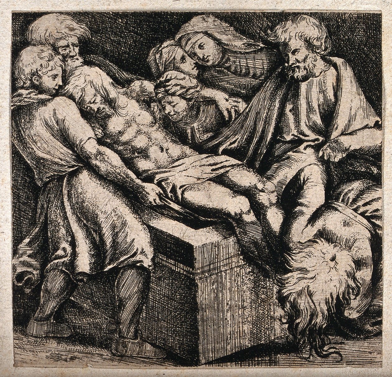 Kristuksen ruumis viedään hautaan tekijältä Raffaello Sanzio Raphael
