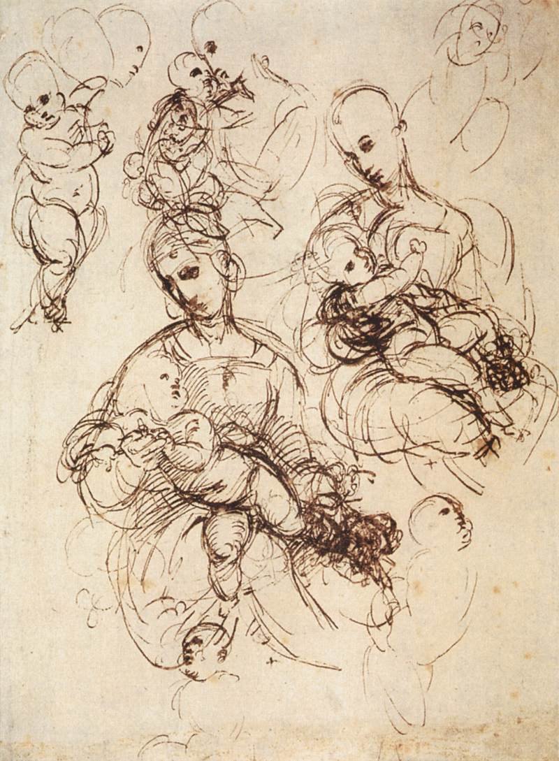 opiskella madonne col bambinoa tekijältä Raffaello Sanzio Raphael