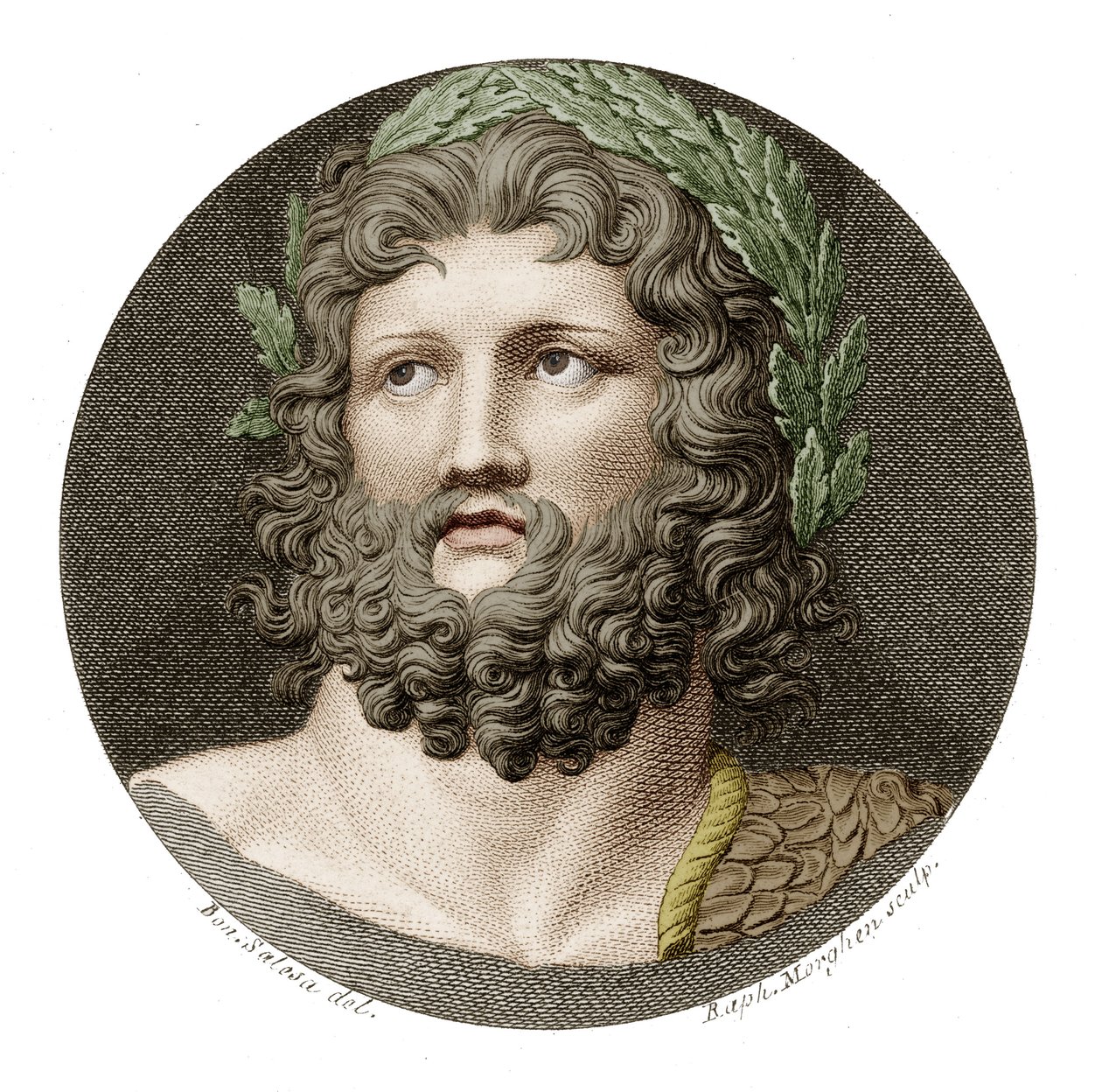 Zeus (värillinen kaiverrus) tekijältä Raffaello Sanzio Morghen