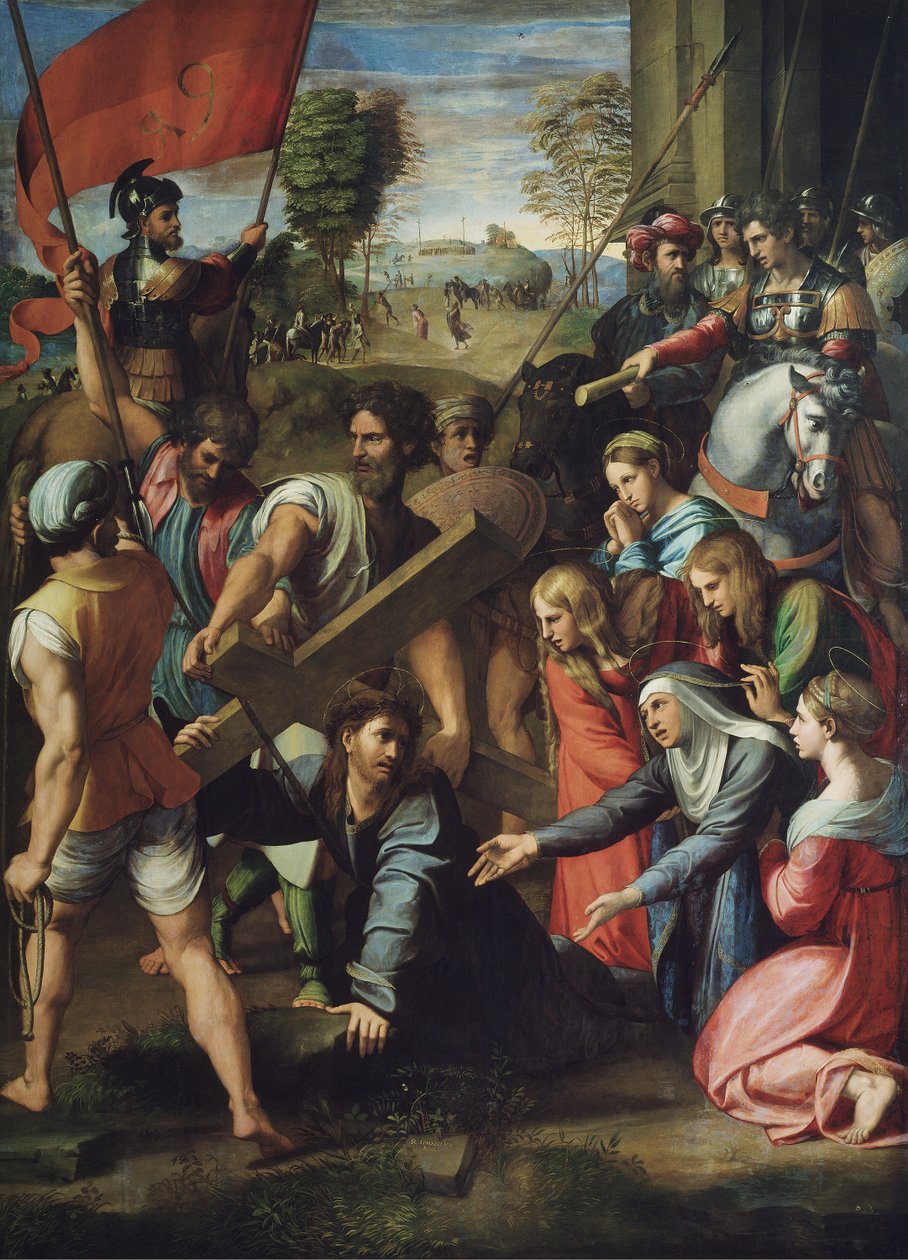 Kristus kantaa ristiä tekijältä Raffaello Sanzio Raphael