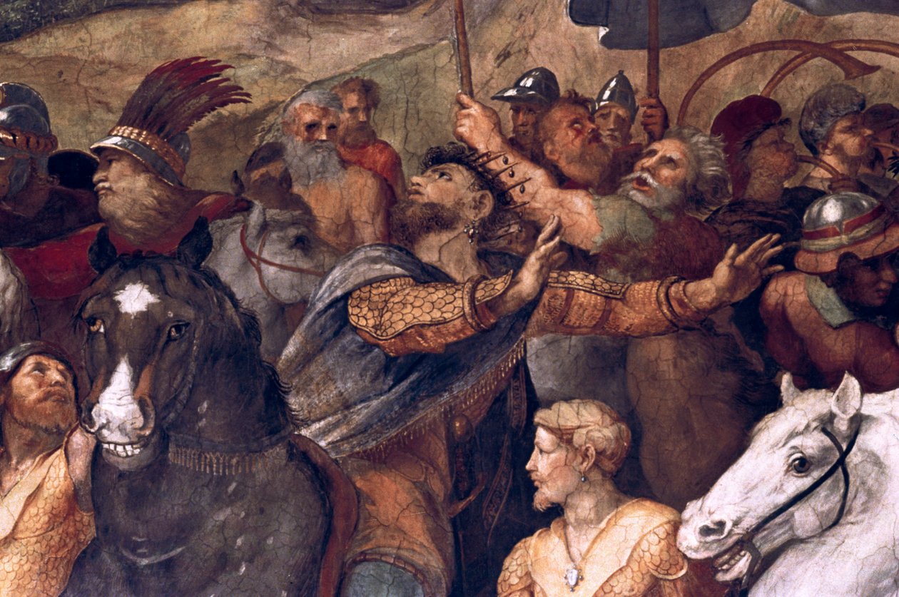 Paavi Leo I, Attilan torjuminen, yksityiskohta, 1511-14 tekijältä Raffaello Sanzio Raphael