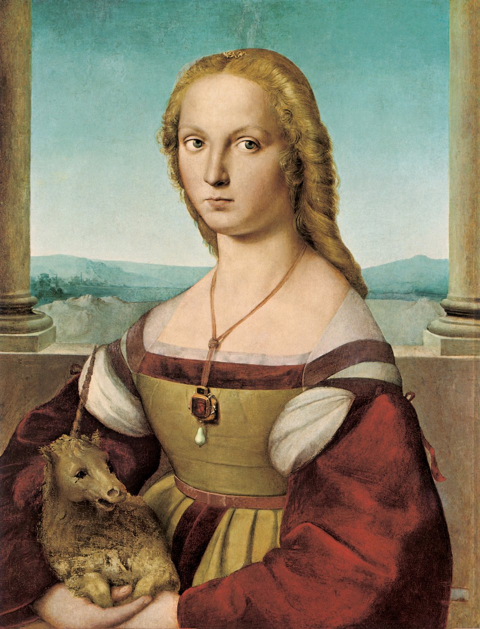 Nuoren naisen muotokuva yksisarvisen kanssa, 1505-1506 tekijältä Raffaello Sanzio Raphael