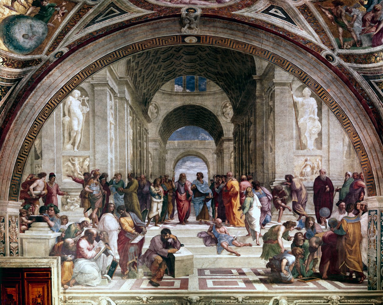 Ateenan koulu, c1510 tekijältä Raffaello Sanzio Raphael