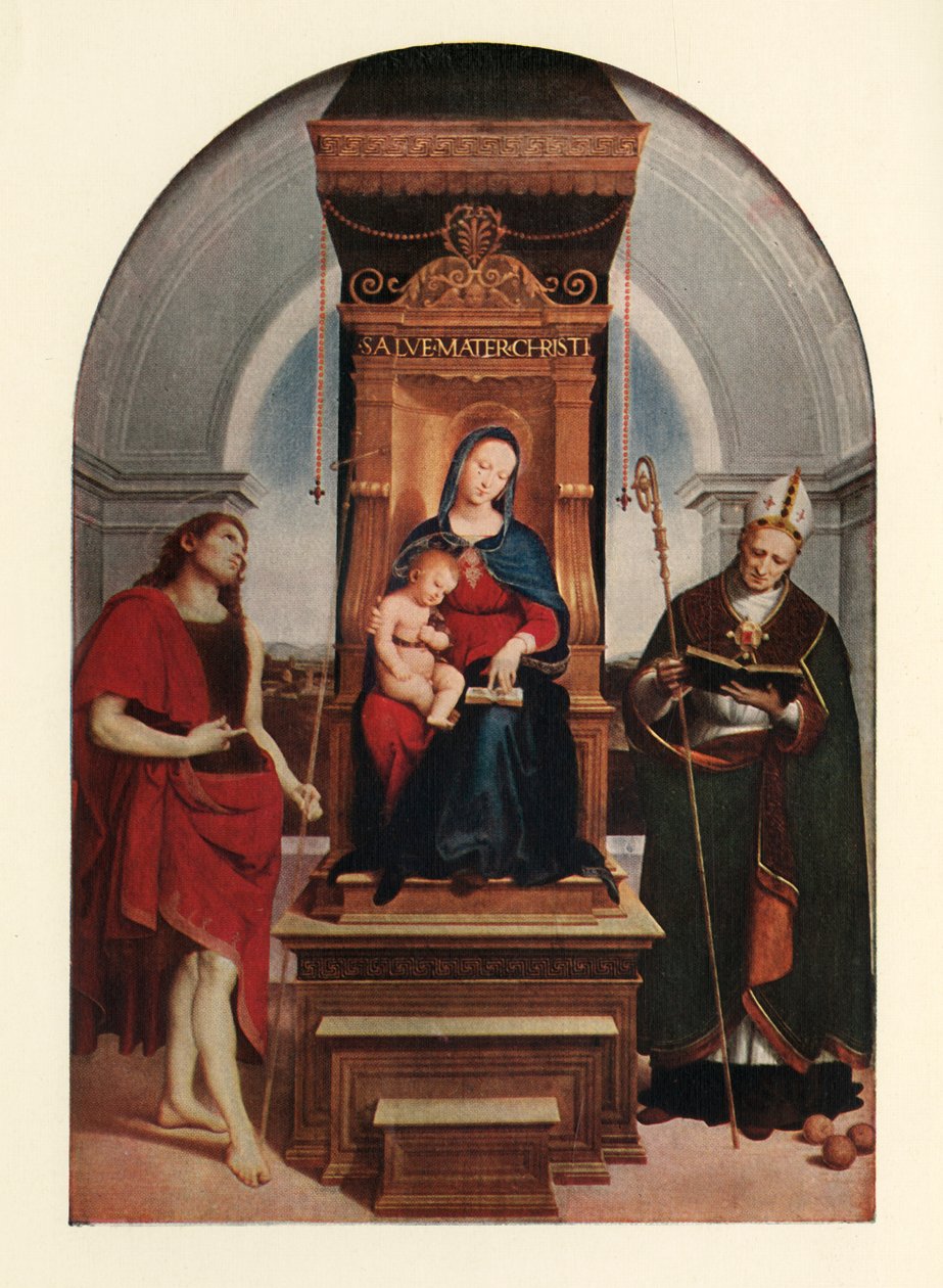 Ansidei Madonna, 1505, c1912 tekijältä Raffaello Sanzio Raphael