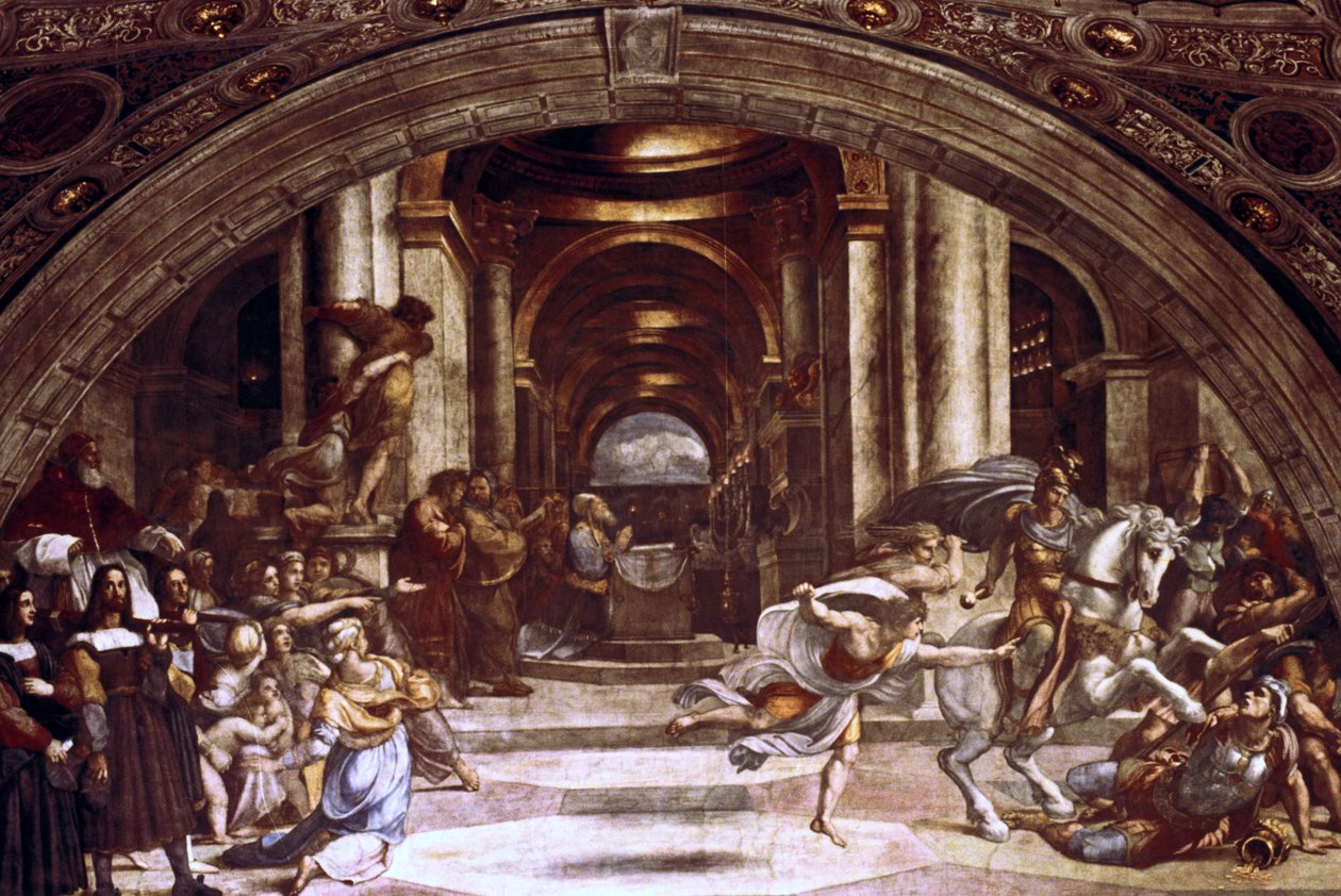 Heliodoruksen karkottaminen temppelistä, 1512-1514 tekijältä Raffaello Sanzio Raphael
