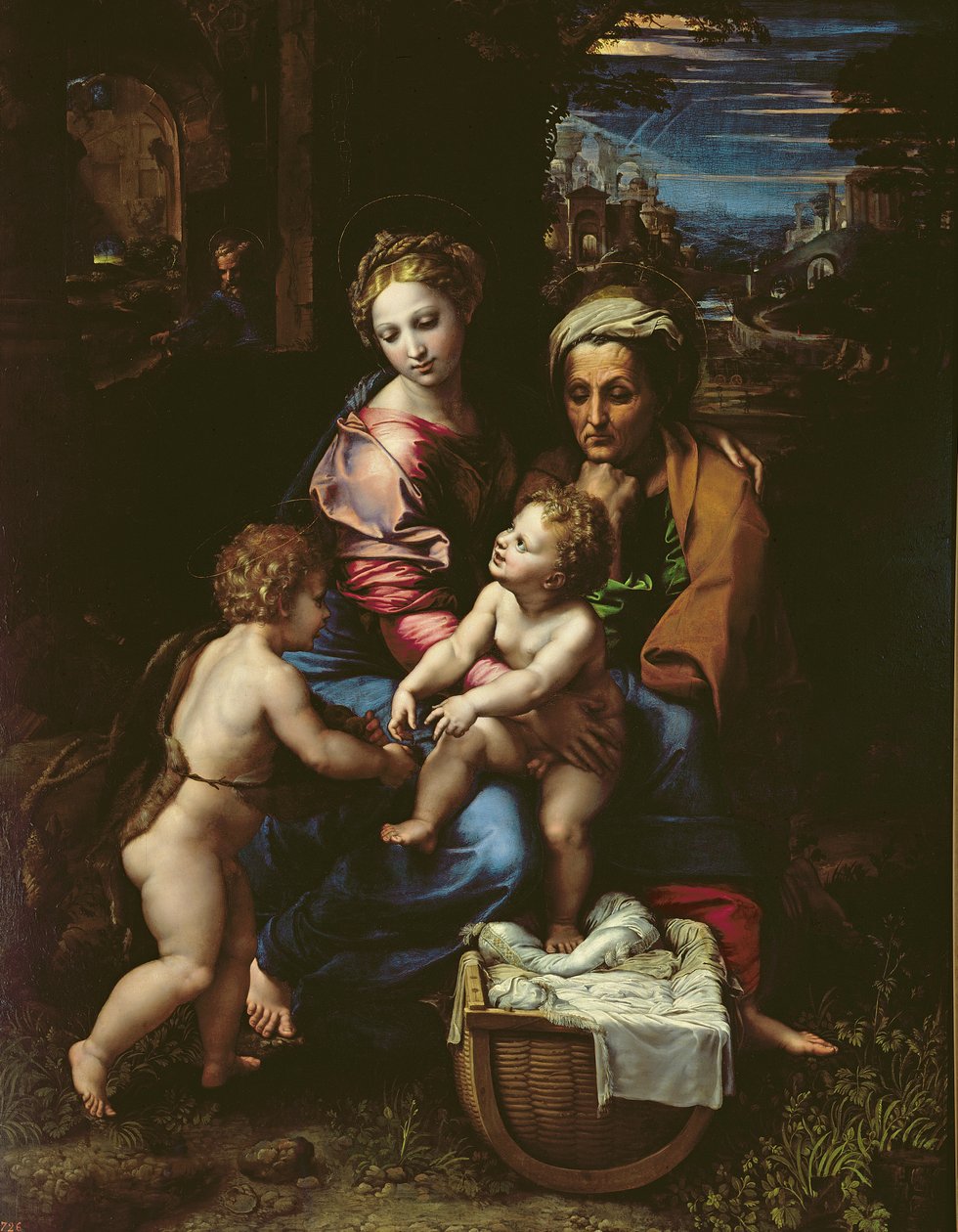 Pyhä perhe (La Perla) n. 1518 tekijältä Raffaello Sanzio Raphael