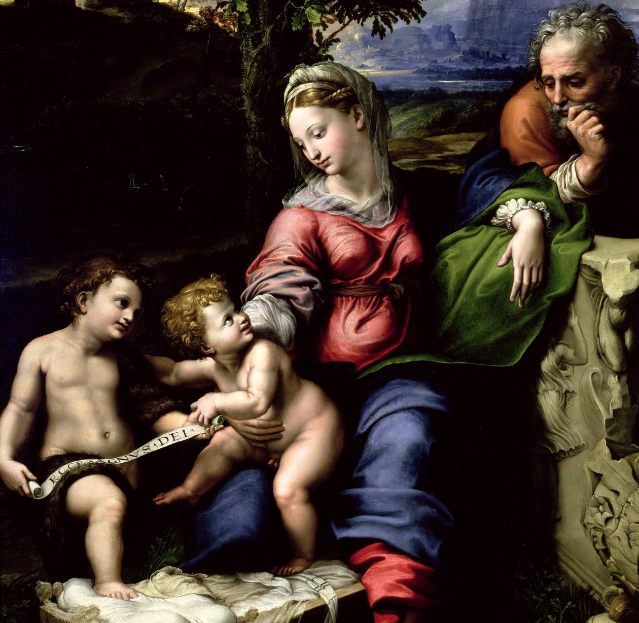 Tammen pyhä perhe, n. 1518 (yksityiskohta 56298) tekijältä Raffaello Sanzio Raphael