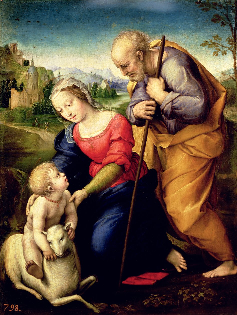 Pyhä perhe karitsan kanssa, 1507 tekijältä Raffaello Sanzio Raphael