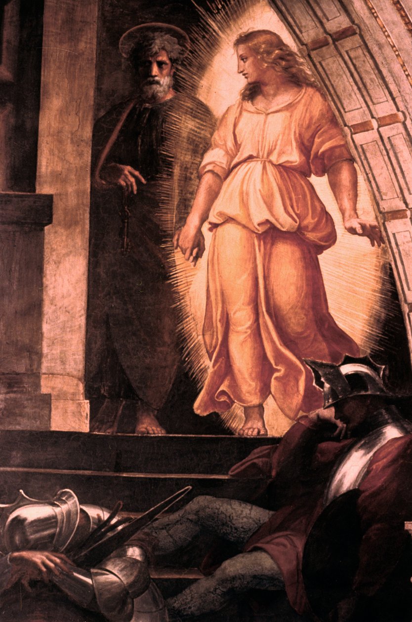 Yksityiskohta Pyhän Pietarin vapautumisesta, 1514 tekijältä Raffaello Sanzio Raphael