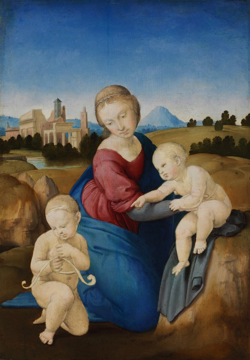 Madonna ja lapsi vauvakastajan kanssa Esterházy Madonna tekijältä Raffaello Sanzio Raphael