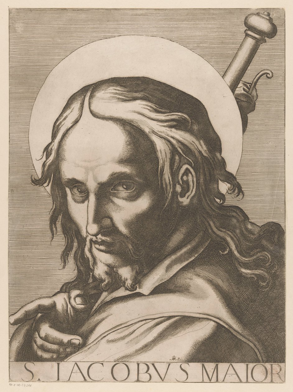Pyhä Jaakob Meerderestä Pyhä Jaakob Suurempi (otsikko esineessä) Christ, Mary en de twaalf apostelen (sarjan nimi) The Sacred Apostol College (sarjan nimi) tekijältä Raffaello Schiaminossi