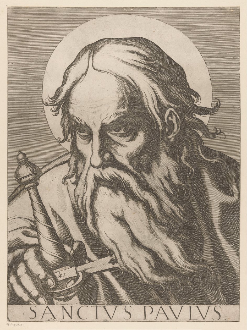 Pyhä Paavali Saint Paul (otsikko esineessä) Christ, Mary en de twaalf apostelen (sarjan nimi) The Sacred Apostol College (sarjan nimi) tekijältä Raffaello Schiaminossi