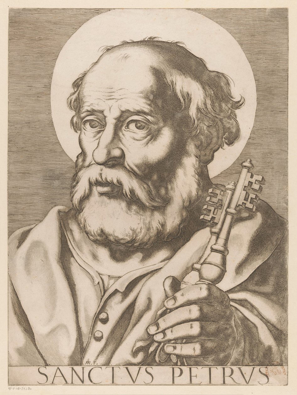 Pyhä Pietari Pyhä Pietari (otsikko esineessä) Christ, Mary en de twaalf apostelen (sarjan nimi) The Sacred Apostol College (sarjan nimi) tekijältä Raffaello Schiaminossi