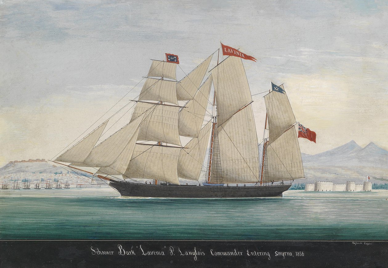 Kuunari Bark Lavinia, P. Langloisin komentaja, saapuu Smyrnaan 1856 tekijältä Raffaelo Corsini