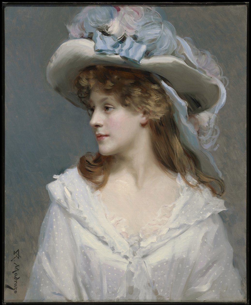 Nainen valkoisissa, n. 1880 tekijältä Raimundo de Madrazo y Garreta