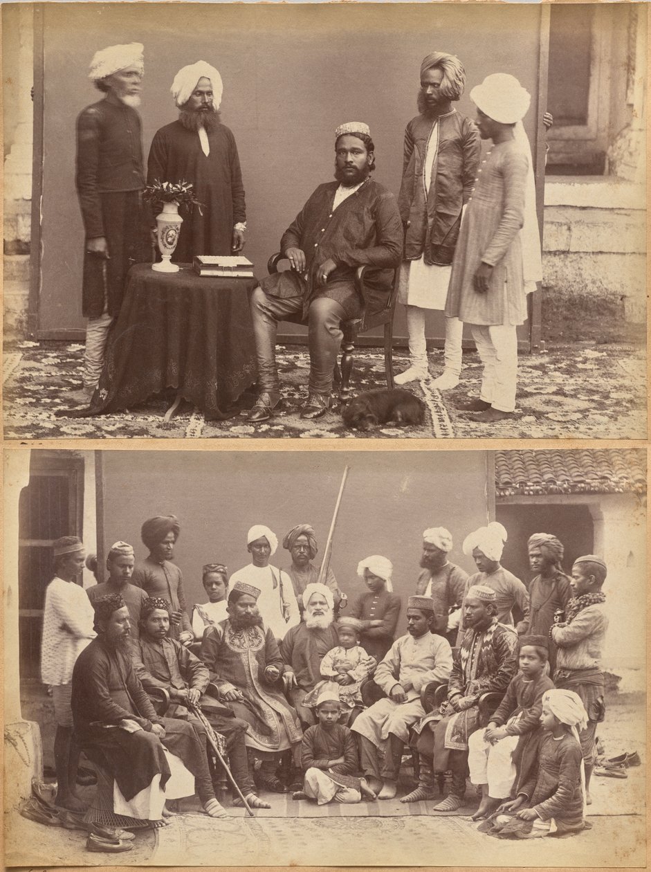 Ramkishore Singh, Rewa (recto, ylhäällä); Mowhri Rahman Alli Khanin perhe, Rewa (recto, alhaalla) tekijältä Raja Deen Dayal