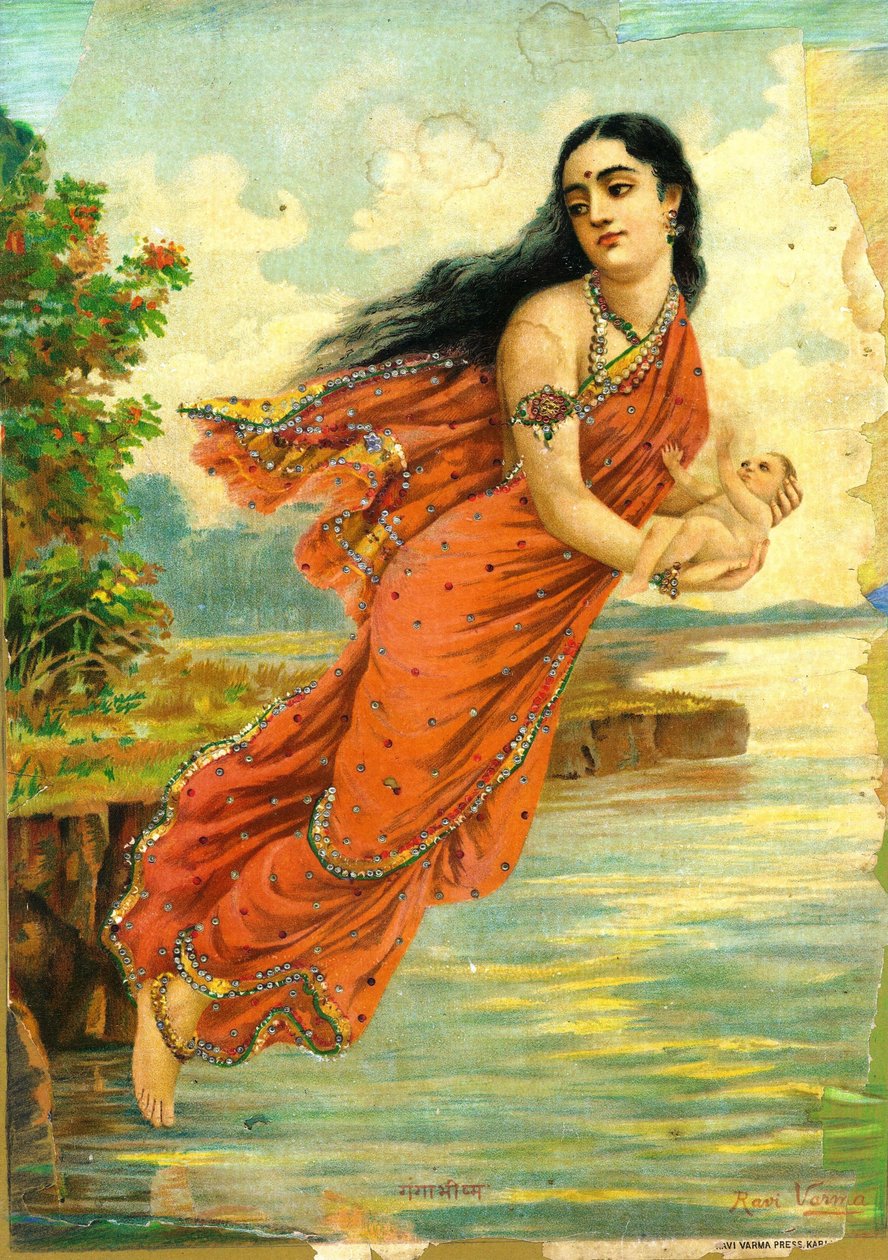Ganga ja Bhishma tekijältä Raja Ravi Varma