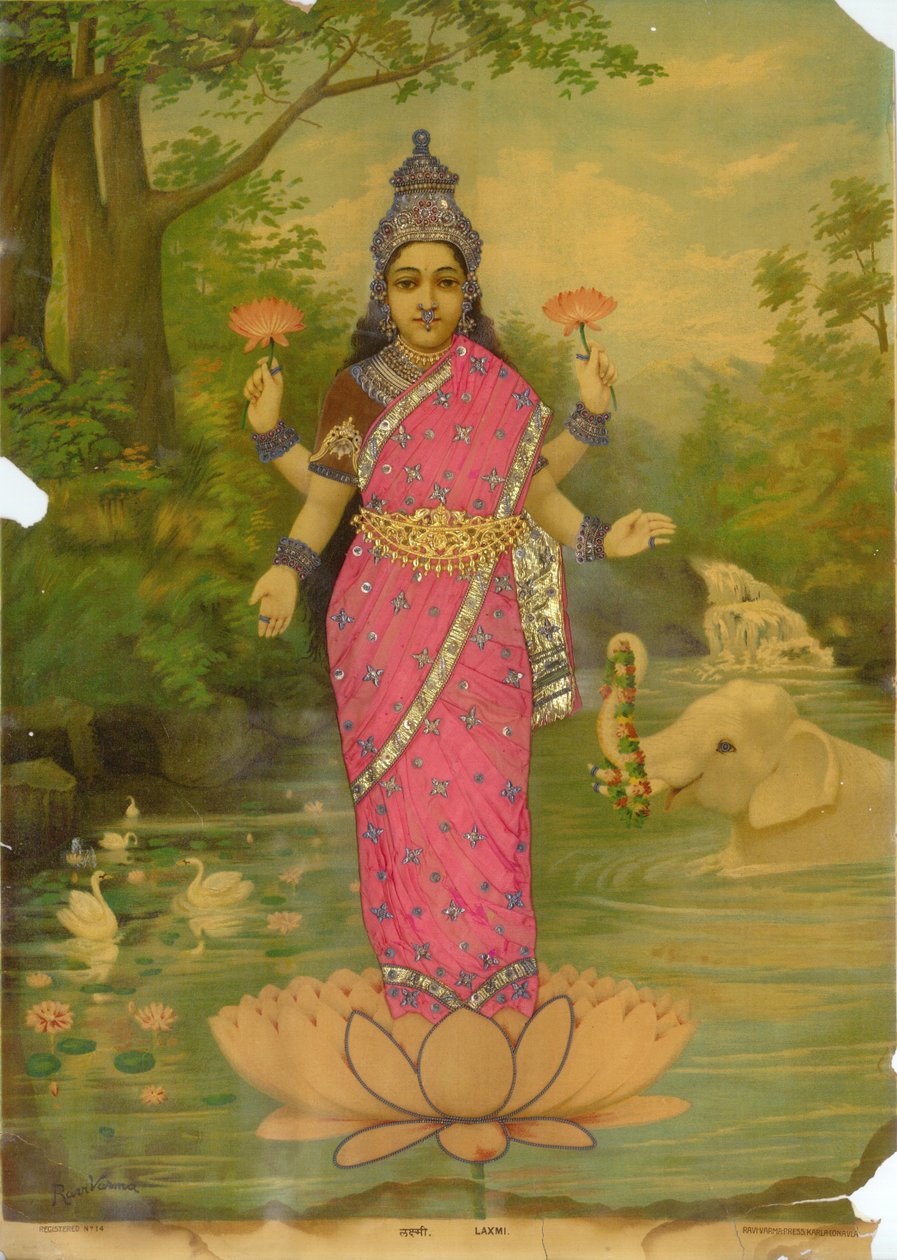 Lakshmi Embellished 2, by Ravi Varma Press tekijältä Raja Ravi Varma